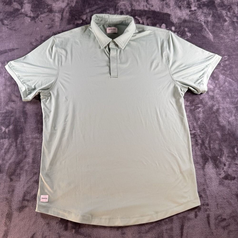 Mantra Polo Shirt Mens Large Blue Catalyst Golf Performance Stretch Point Collar